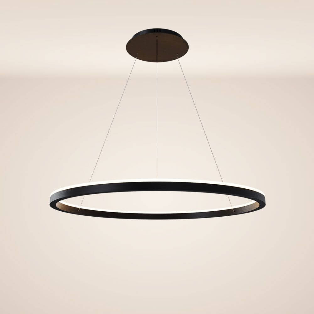 s.luce LED Ring Pendelleuchte rund Direkt oder Indirekt in modernem Design mit geschwungenen Linien.