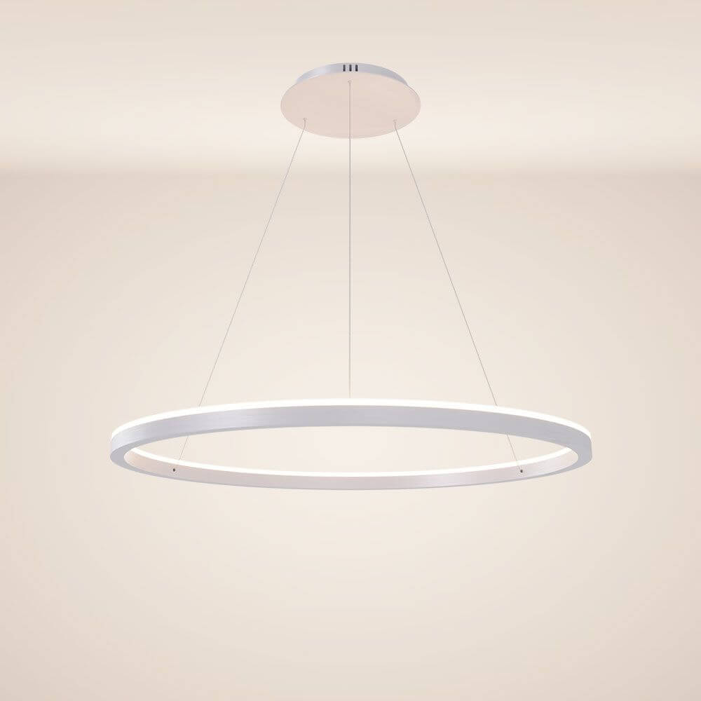 s.luce LED Ring Pendelleuchte rund Direkt oder Indirekt im modernen Design, schwebend unter der Decke.