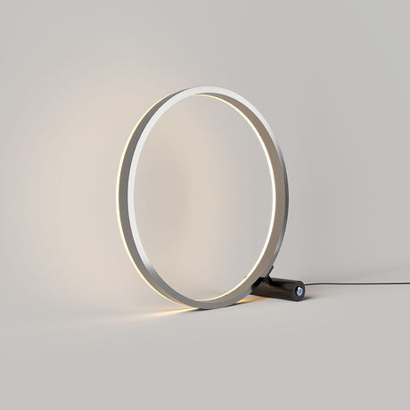 s.luce LED Lampada da tavolo Ring Diretta o Indiretta in elegante forma rotonda con superficie spazzolata.