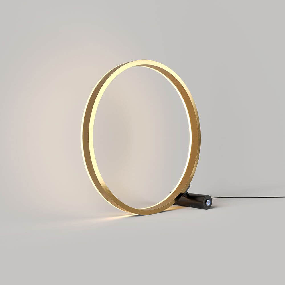 s.luce LED Ring Tischleuchte Direkt oder Indirekt mit stilvollem, runden Design und gebürsteter Oberfläche