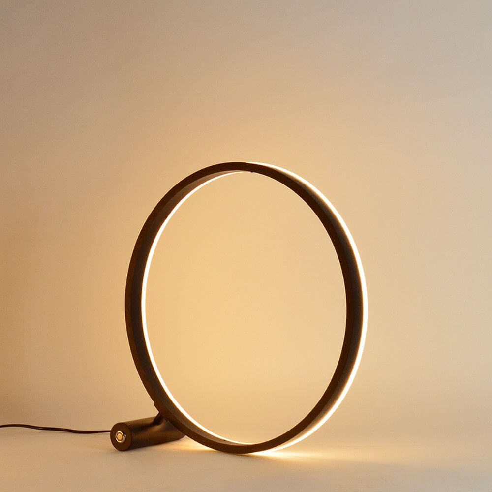 s.luce LED Ring Tischleuchte Direkt oder Indirekt mit eleganter runder Form und warmem Licht.