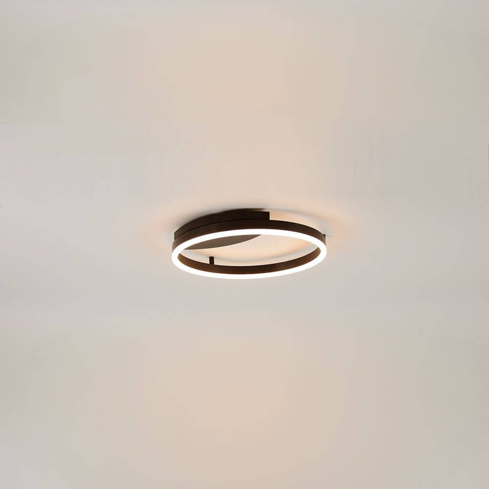 s.luce LED Ring Wandlamp & Plafondlamp Dimbaar modern rond met ultraflank, elegant ontwerp in bruin.