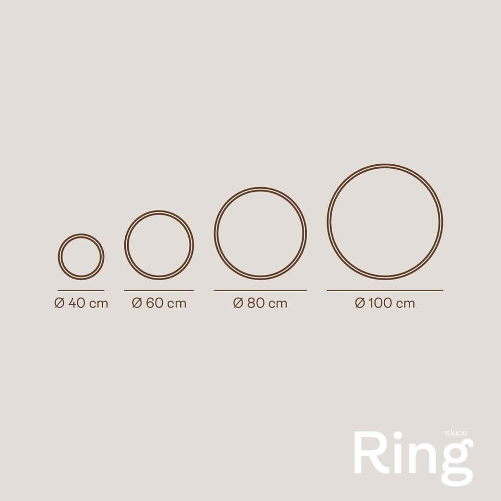 s.luce LED Ring Wandlamp & Plafondlamp Dimbaar modern rond in verschillende maten Ø 40 cm tot Ø 100 cm.