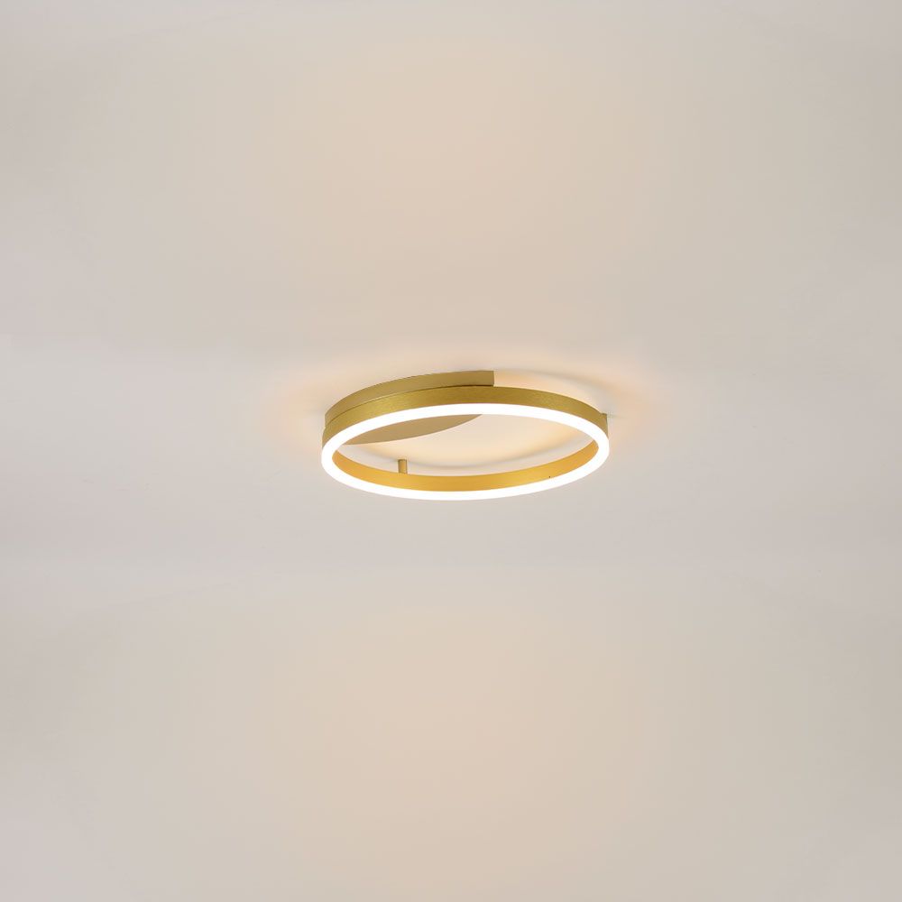 s.luce LED Aplique de parede e candeeiro de teto Ring Regulável moderno redondo - candeeiro de teto moderno e minimalista em dourado.