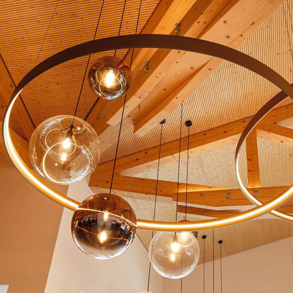 s.luce Made LED ring XL pendant luminaire staircase Dimmable RAL