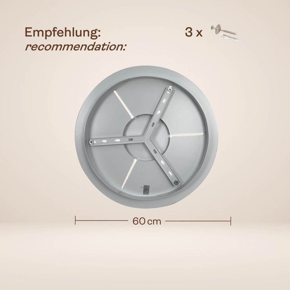 s.luce Modular Mehrfach Hängeleuchten-Baldachin mit Montageplatten und Schrauben, Ø 60 cm