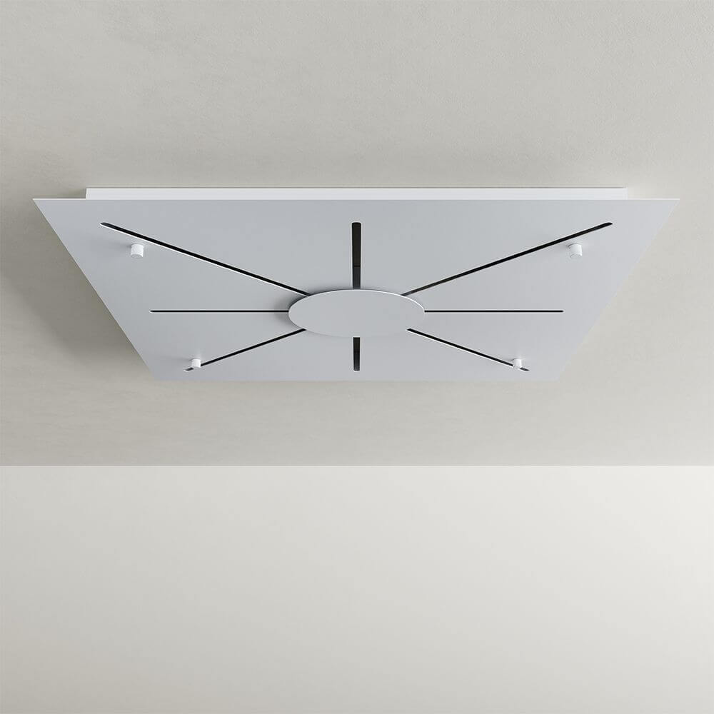 s.luce Modular 80 XL Mehrfach Hängeleuchten-Baldachin in elegantem, flachem Design, ideal für flexible Beleuchtungslösungen.