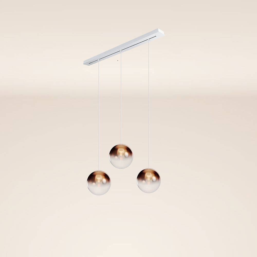 s.luce Orb 3-flammig Ø 30 Esstisch-Pendelleuchte 120cm mit drei schlichten, eleganten Lampen.