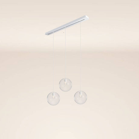 s.luce Orb 3-flammig Ø 30 Esstisch-Pendelleuchte 120cm in modernem Design mit drei schlichten Glaskugeln.