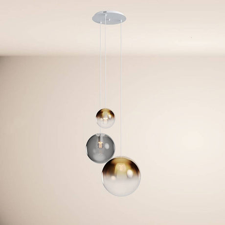 s.luce Orb 3-bulb gallery lamp modular in elegant design with various glass spheres.