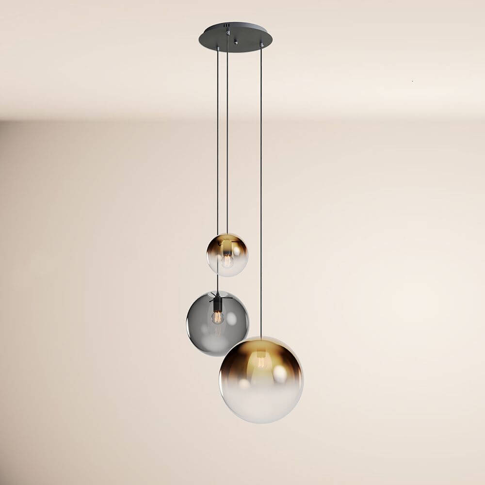 s.luce Orb 3-lamps Galerielamp Modular in elegante hanglamp-uitvoering.