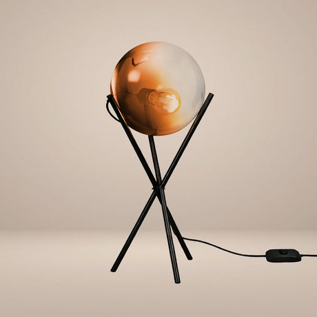 s.luce Candeeiro de mesa de vidro Orb Axis tripé 20cm