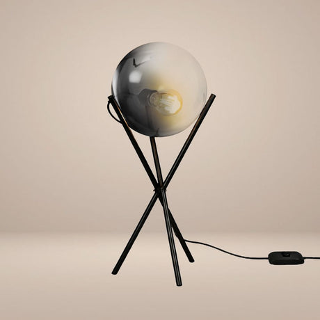 s.luce Orb Axis glass table lamp tripod 20cm