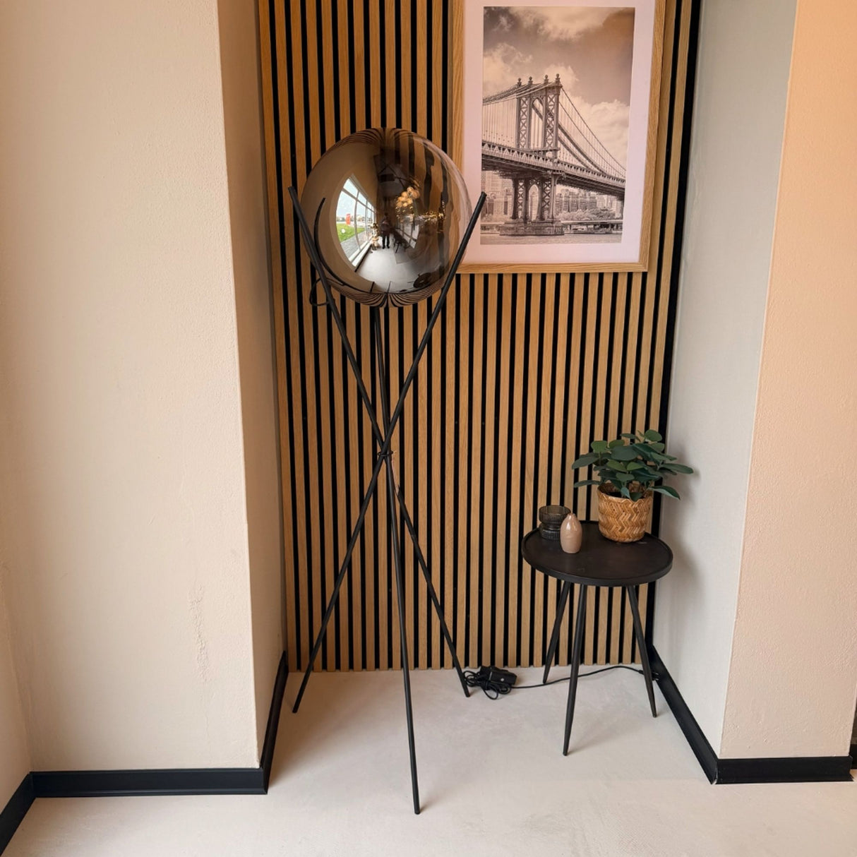 s.luce Orb Axis glasglob golvlampa stativ 160cm