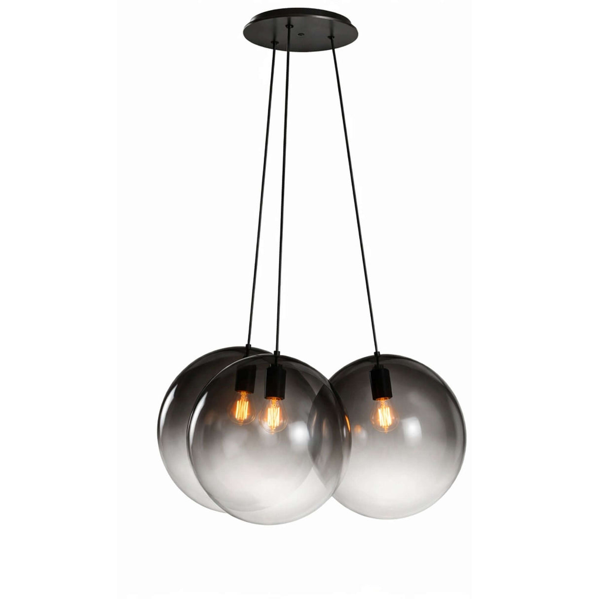 s.luce Orb Cluster Glas-Hängelampe 3-flammig 3x20cm aus mundgeblasenem Glas, modern für Esstisch, elegant und lichtdurchlässig.