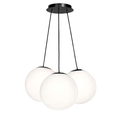 s.luce Orb Cluster Glas-Hängelampe 3-flammig 3x20cm in modernem Design für stilvolle Beleuchtung im Wohnzimmer.