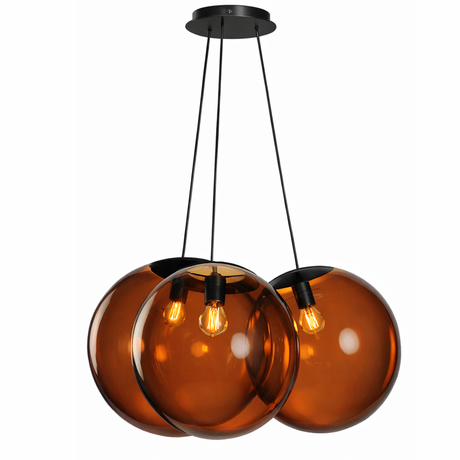 s.luce Orb Cluster Glas-Pendelampe 3-flammig 3x50cm mit drei großen, ovalen Glaslampen, ideal für Wohnzimmer und Esstisch.