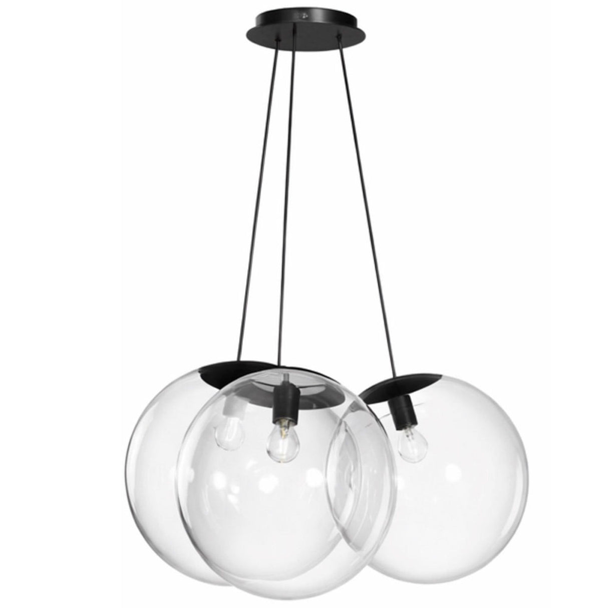 s.luce Orb Cluster Glas-Pendelampe 3-flammig 3x50cm moderne Pendelleuchte mit großen Glaskugeln für Wohnzimmer und Esstisch