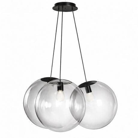 s.luce Orb Cluster Glas-Pendelampe 3-flammig 3x50cm mit mundgeblasenen Glaskugeln für modernes Wohnzimmer und Esstisch.