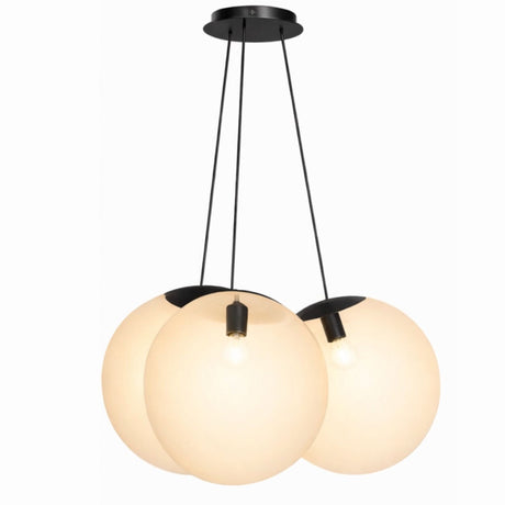 s.luce Orb Cluster Glas-Pendelampe 3-flammig 3x50cm, moderne Pendelleuchte mit drei großen Glaskugeln für stilvolle Lichtakzente.