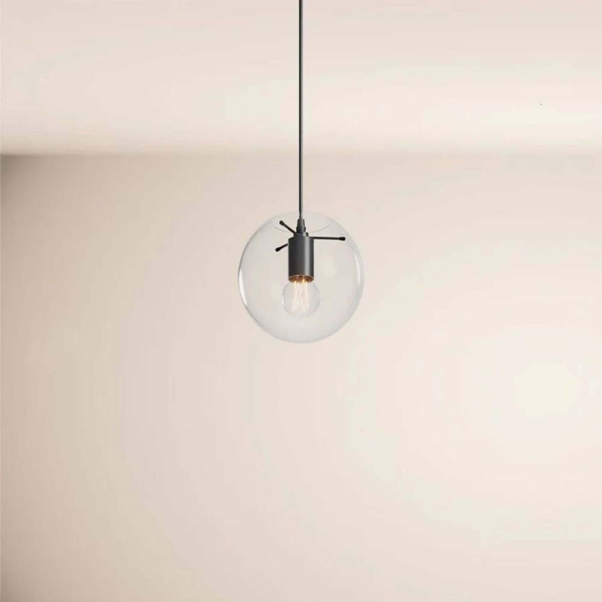 s.luce Orb Cluster Mehrfach-Pendelleuchte 7-flammig 7x20cm in modernem Design mit klarer Glaskugel, ideal für Wohnzimmer und Esstisch.
