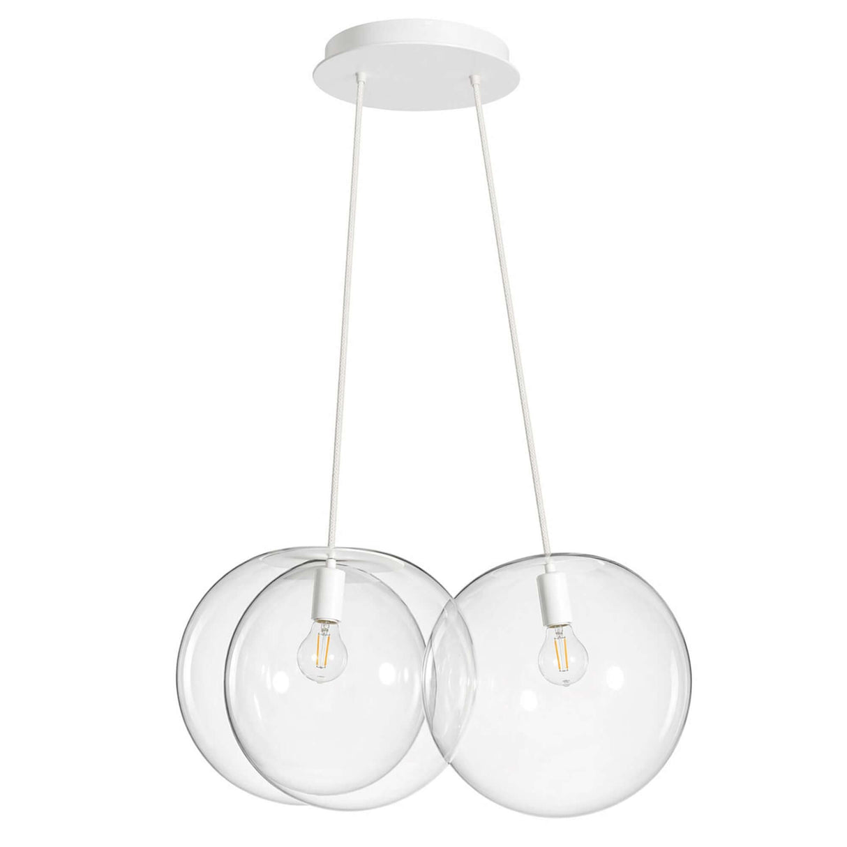 s.luce Orb Cluster Glas-Hängelampe 3-flammig 3x20cm mit drei mundgeblasenen Glaskugeln in eleganter Anordnung.