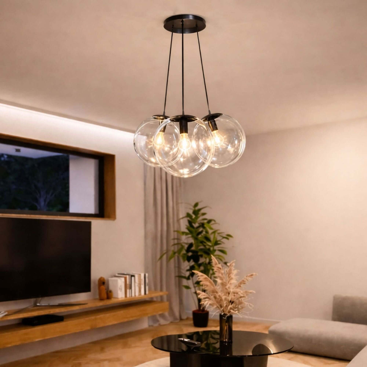 Spannende Cluster Pendelleuchte Glas Bilder