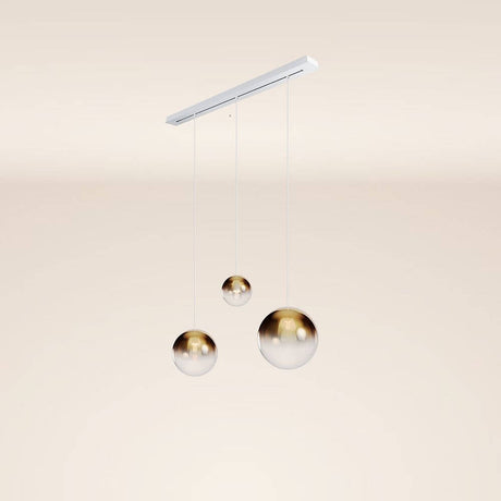 s.luce Orb Esstisch-Hängelampe 3-flammig 120cm Ø 20/30/40 in modernen Design mit drei Schalen.