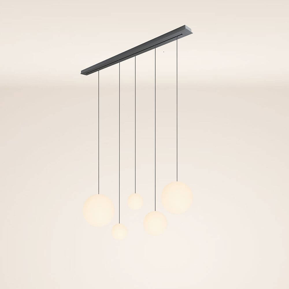 s.luce Orb Esstisch-Hängeleuchte 5-flammig 160cm mit modernem Design und flexibler Lichtgestaltung