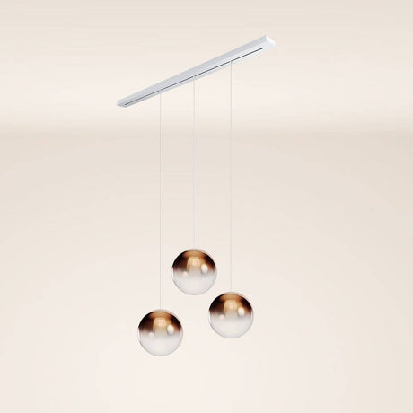 s.luce Orb Esstischleuchte 3-flammig 160cm Ø 3x40 mit drei hängenden Kugeln in modernem Design.