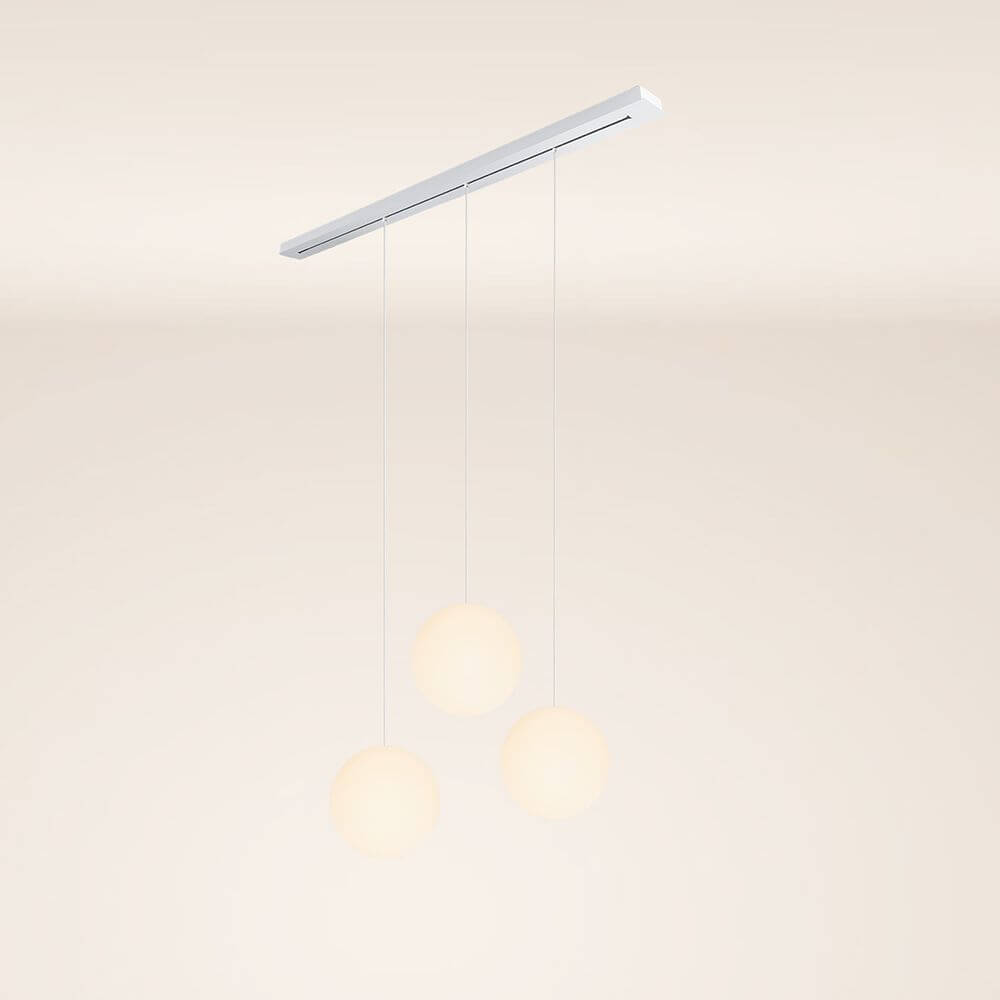 s.luce Orb Esstischleuchte 3-flammig 160cm Ø 3x40 mit schlichter Pendelleuchte in modernem Design.