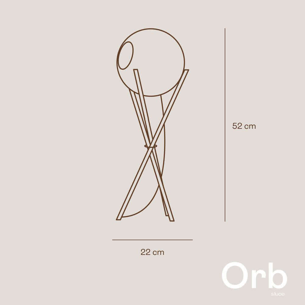 s.luce Orb Axis bordlampe i glas med stativ 20 cm