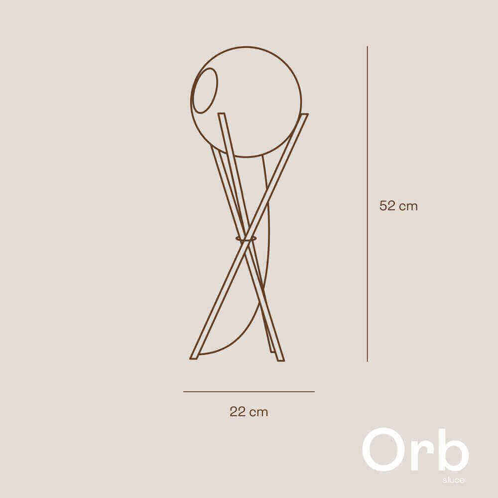 s.luce Orb Axis lampada da tavolo in vetro treppiede 20cm
