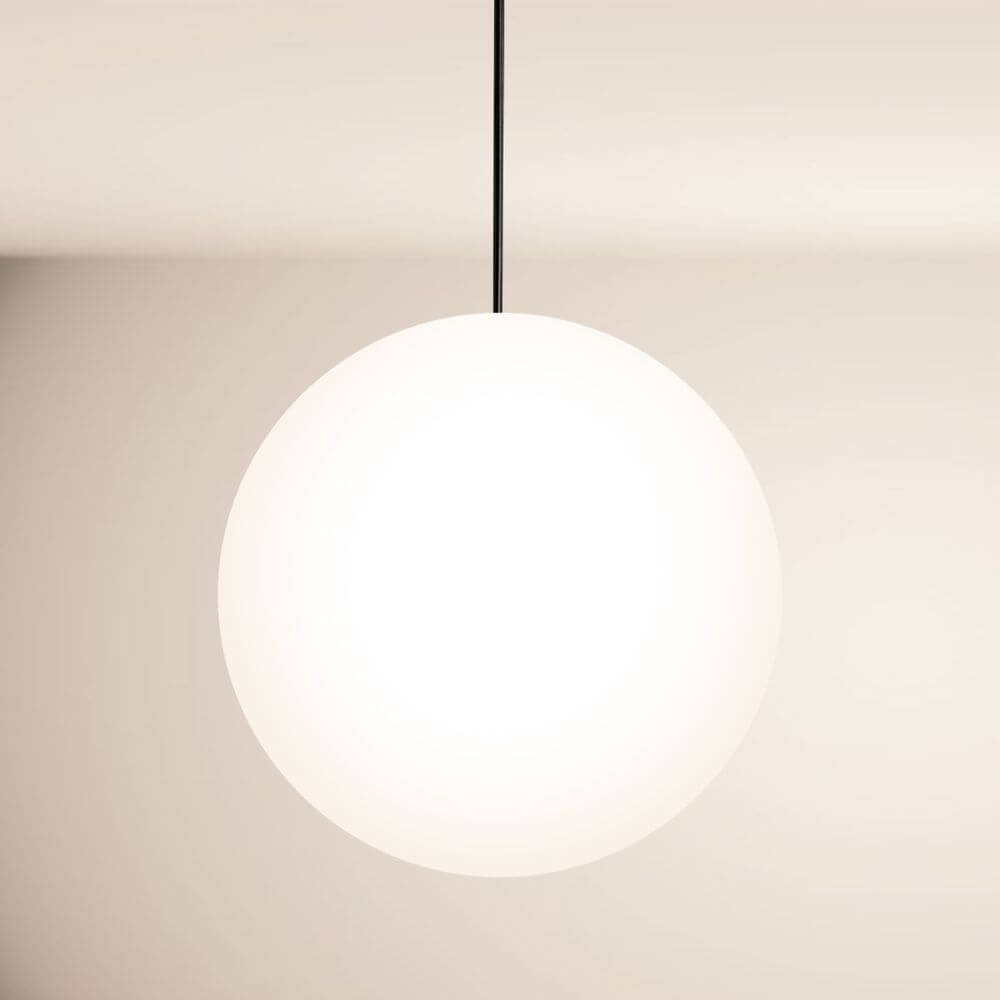 s.luce Orb Glaskugel Galerieleuchte 500cm Aufhängung Schwarz in modernem Design