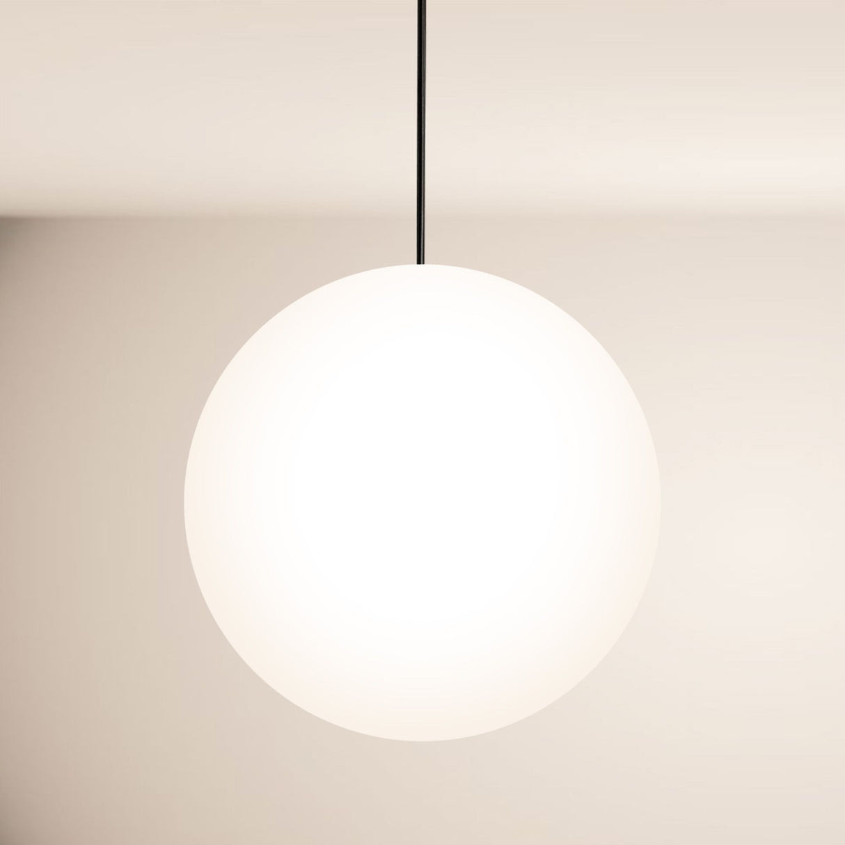 s.luce Orb glass globe gallery light 500cm sospensione nera
