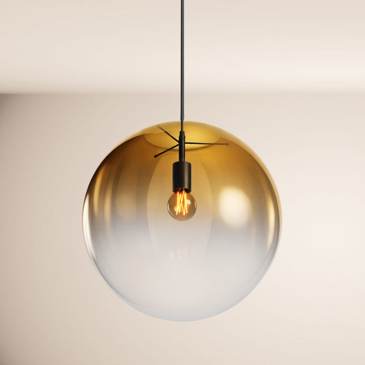 s.luce Orb Glaskugel Galerieleuchte 500cm Aufhängung Schwarz