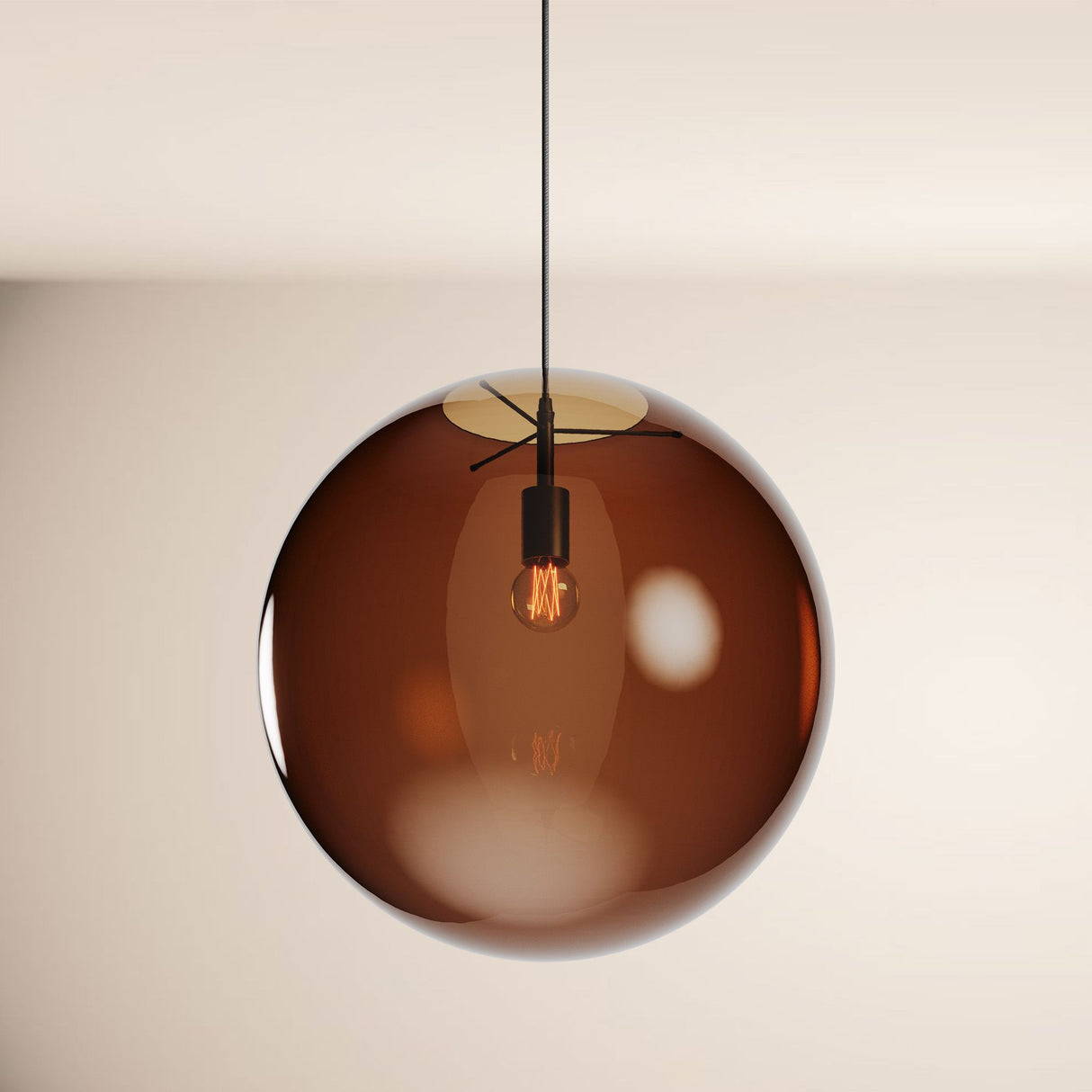 s.luce Orb Glaskugel Galerieleuchte 500cm Aufhängung Schwarz
