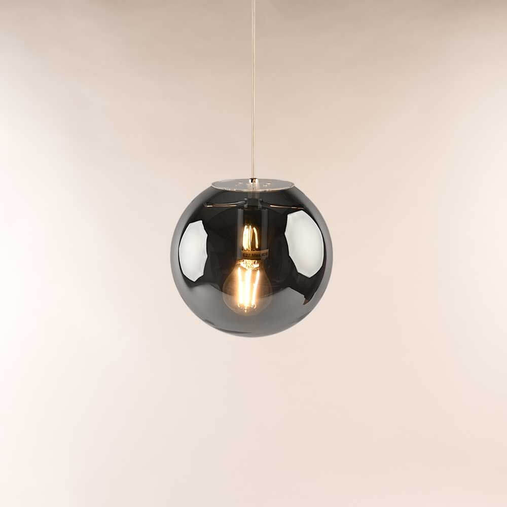 s.luce Orb Glaskugel Galerieleuchte 5m Abhängung mit schwarzer Glaskugel und elegantem Design