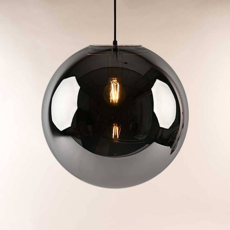 s.luce Orb Glaskugel Galerieleuchte 5m Abhängung in schwarz, elegant und leicht, perfekt für moderne Innenräume.