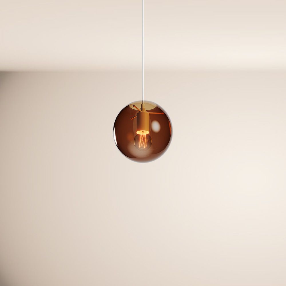 s.luce Orb Boule de verre Lampe de galerie Suspension 500cm Blanc