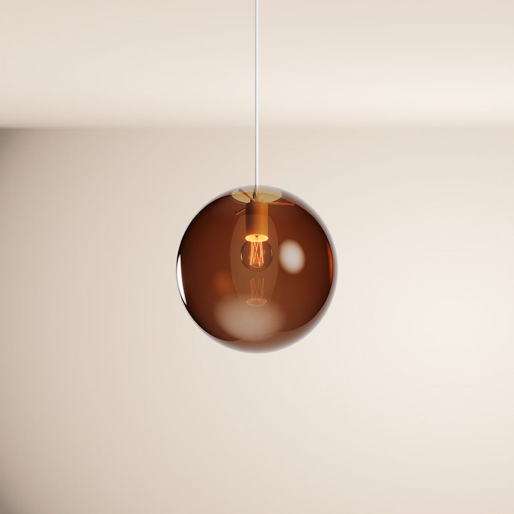 s.luce Orb Boule de verre Lampe de galerie Suspension 500cm Blanc
