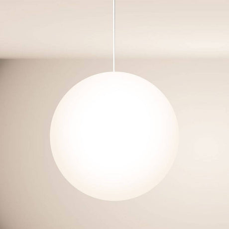 s.luce Orb Glaskugel Galerieleuchte Aufhängung 500cm Weiß im modernen Design, schwebend und minimalistisch.