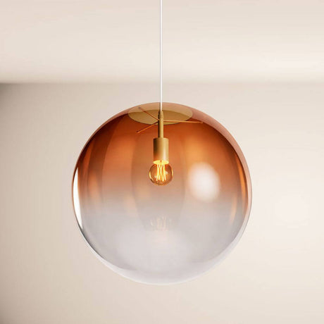 s.luce Orb Glaskugel Galerieleuchte Aufhängung 500cm Weiß - moderne und minimalistische Deckenleuchte in orange.