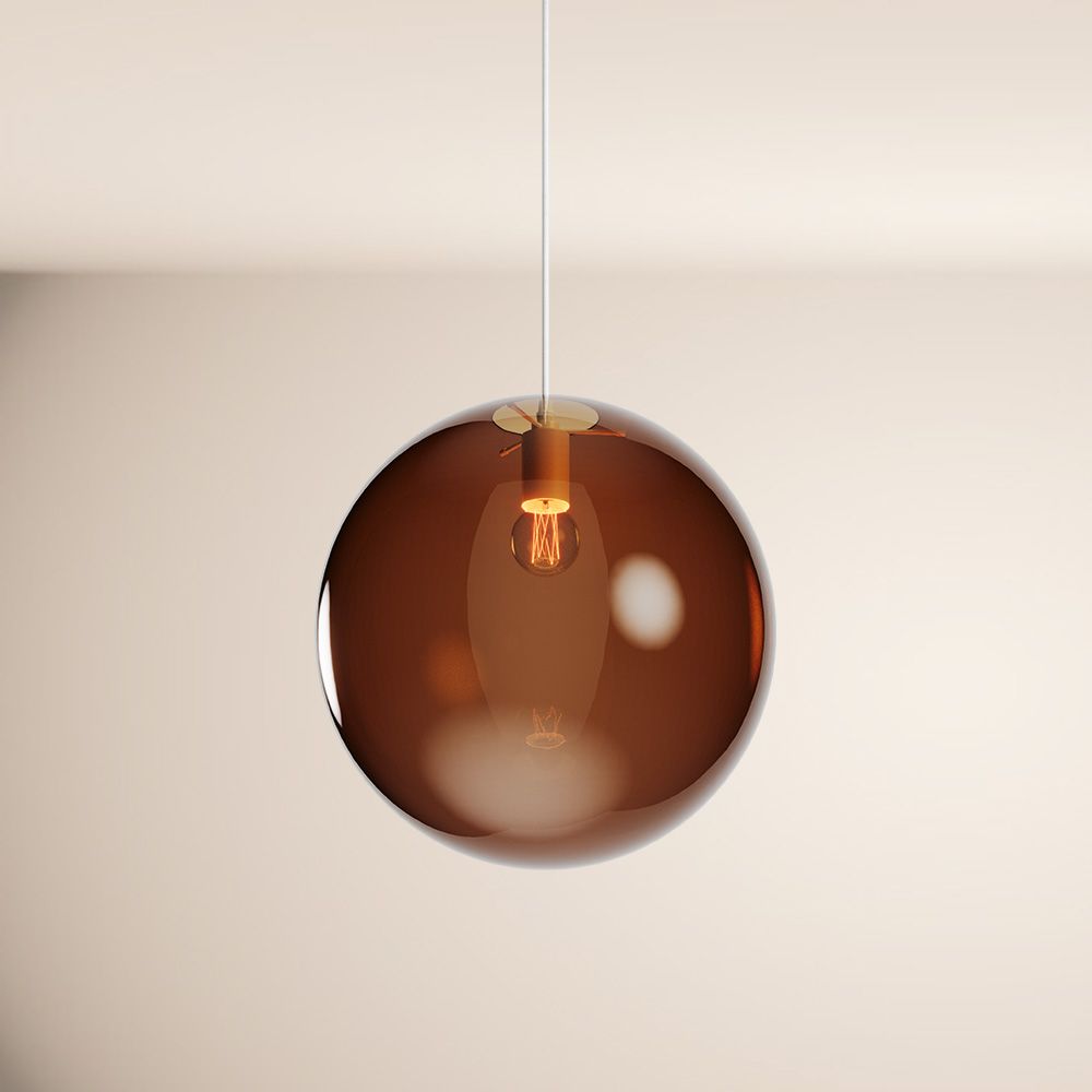 s.luce Orb Boule de verre Lampe de galerie Suspension 500cm Blanc
