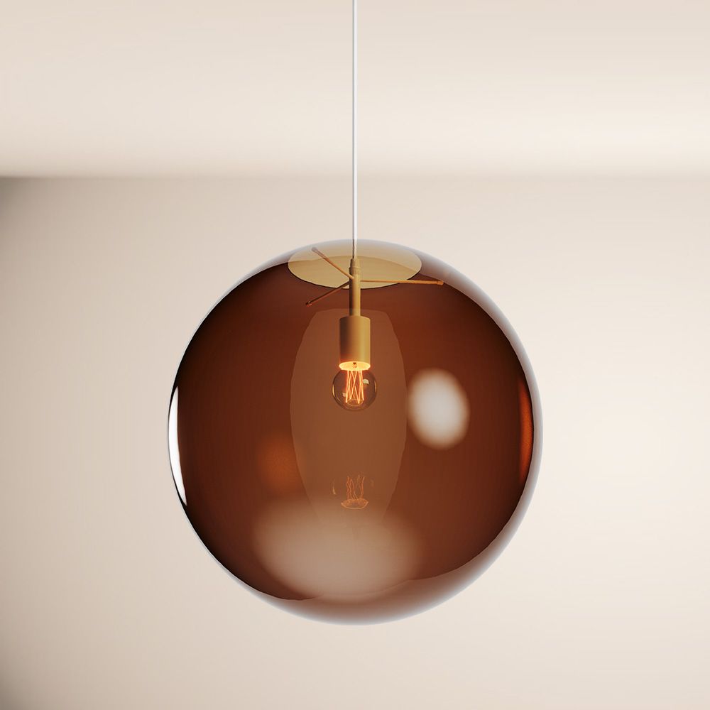 s.luce Orb Boule de verre Lampe de galerie Suspension 500cm Blanc