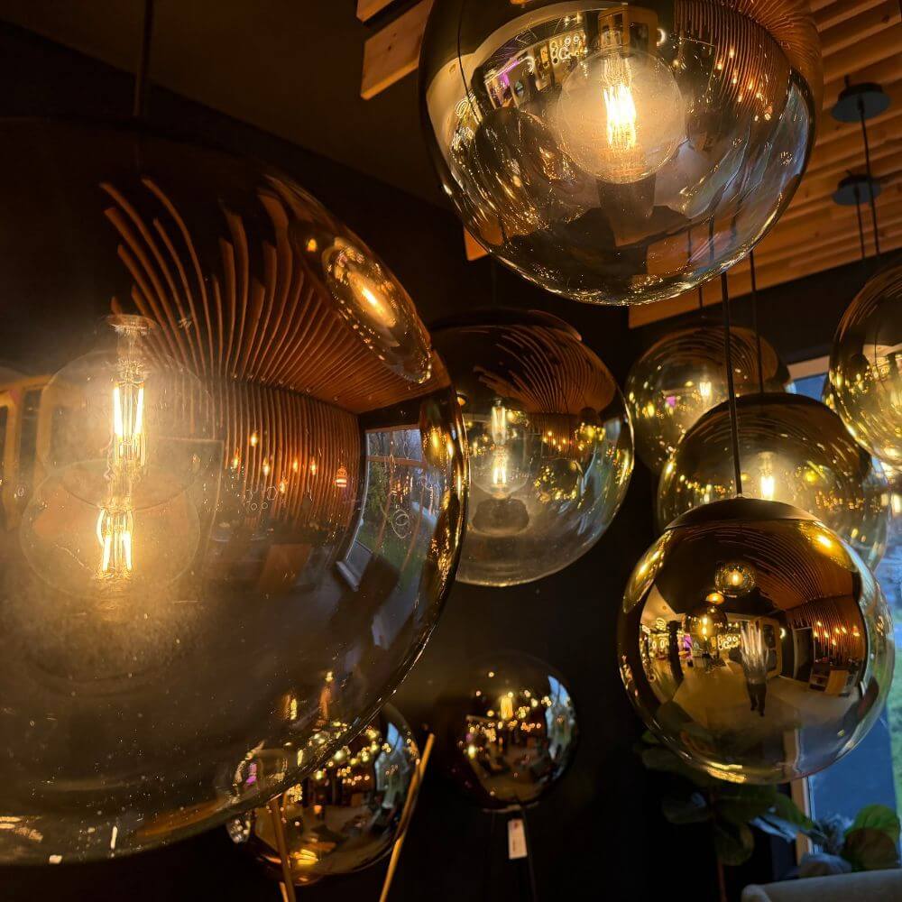 s.luce Orb glasglob hängande lampa 150cm upphängning svart