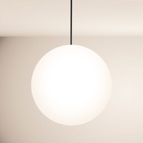 s.luce Orb Glaskugel Hängelampe 150cm Aufhängung Schwarz - elegante Pendelleuchte in minimalistischer Form.