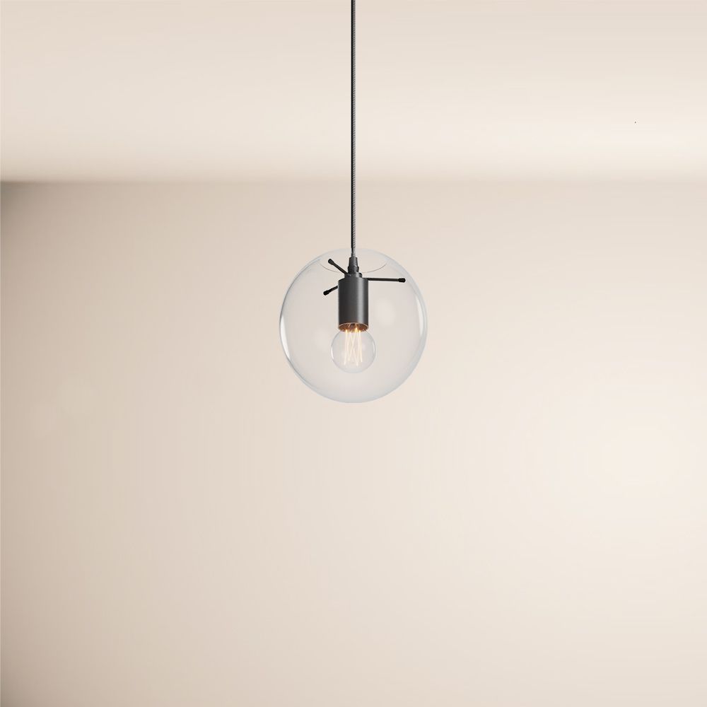 s.luce Lampada a sospensione Orb in vetro sfera, moderna lampada a sospensione in vetro per interni eleganti.