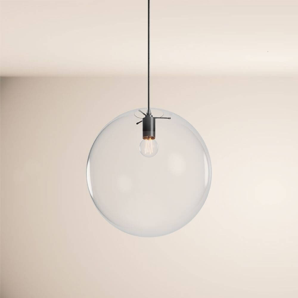 s.luce Orb Glaskugel Hängeleuchte in klarem Design mit Pendelleuchte.