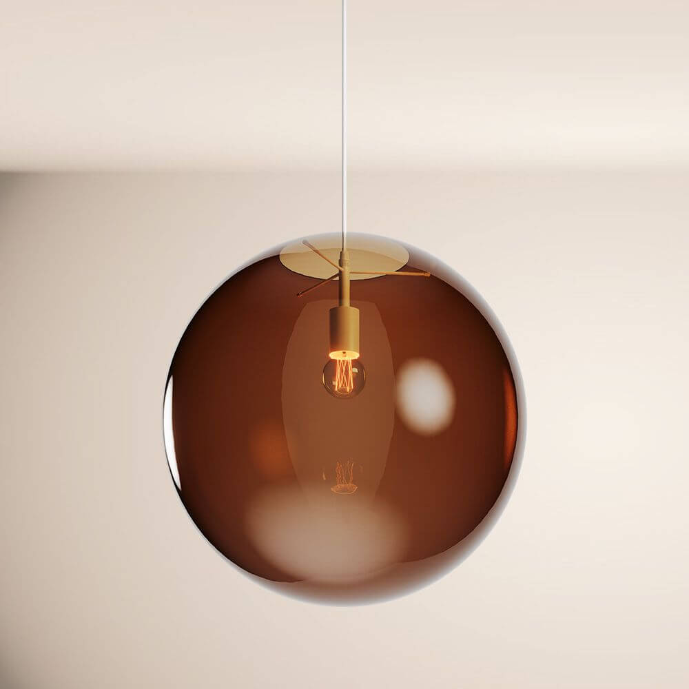 s.luce Orb glass ball pendant light suspension 150cm white